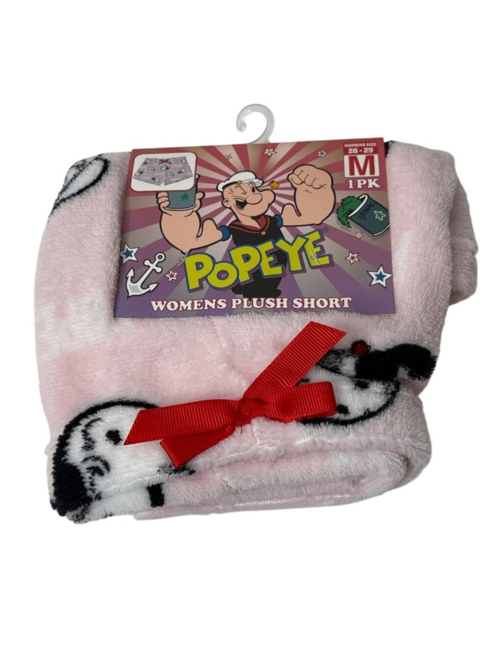 Popeye Plush Lounge Sleep Shorts Pink Cartoon Womens Medium NWT